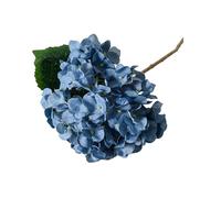 Wilitto Hortensia artificiel avec feuilles vertes - Décoration de tige réaliste - Pour mariage, maison, bureau, centre de table, arrangement floral - Bleu