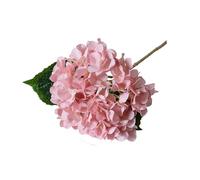 Wilitto Hortensia artificiel avec feuilles vertes - Décoration réaliste - Pour mariage, maison, bureau, centre de table, arrangement floral - Rose clair