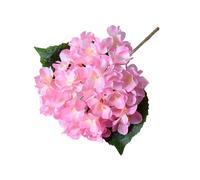 Wilitto Hortensia artificiel avec feuilles vertes - Décoration réaliste - Pour mariage, maison, bureau, centre de table, arrangement floral - Rose foncé