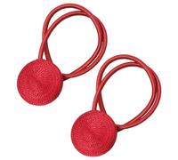 Wilitto Lot de 2 embrasses de rideaux magnétiques avec aimants en polyester pour salon, chambre à coucher, rouge
