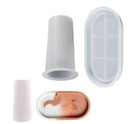 Wilitto Lot de 2 moules en résine pour Vase, Montre, Bracelet, Plateau, Moule, diffuseur, Bouteille, récipient d'aromathérapie, diffuseur Parfum, Porte-Stylo, Porte-Pinceau Maquillage Bureau, ré