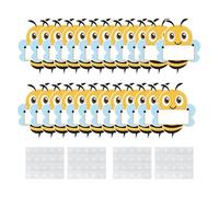 Wilitto Lot de 24 découpes en forme d'abeille pour tableau d'affichage de salle de classe, étiquettes de nom d'abeille, plaques nominatives d'étudiant pour salles de classe