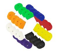Wilitto Lot de 32 anneaux de marquage pour clés en plastique - Identificateurs en caoutchouc souple - Pour maison plate - Coloré A