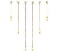 Wilitto Lot de 6 chaînes d'extension de collier multi-tailles pour bracelet, pince homard étendue, bricolage, bijoux, artisanat, accessoire léger en acier inoxydable, Acier inoxydable, Pierre