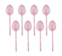 Wilitto Lot de 8 globes d'arrosage automatique en verre pour plantes en pot, appareils d'arrosage automatique pour plantes d'intérieur et d'extérieur, rose