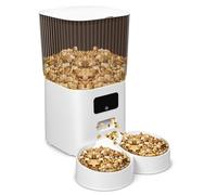 Wilitto Mangeoire Automatique pour Chat de 5 L 2 Chats Distributeur Nourriture sèche chronométré avec Bols en Acier Inoxydable Alimentation USB WiFi APP Télécommande et Petits 1 Jeu