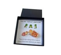 Wilitto Mini figurine tortue de mer décorative de poche avec carte de vœux, soutien émotionnel, jouet génial pour amis, famille, Saint-Valentin, jaune