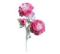Wilitto Pivoines artificielles durables avec tige réaliste pour mariage, maison, bureau, centre de table, arrangement floral de branches, rouge rose