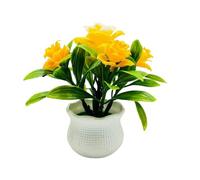 Wilitto Plantes artificielles en pot pour décoration de maison, bureau, centre de table, mariage, faux bonsaï floral d'intérieur, jaune