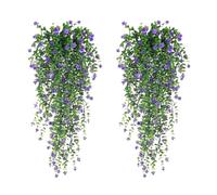 Wilitto Plantes artificielles réalistes faciles d'entretien, résistantes aux UV, pour décoration intérieure et extérieure, fleurs artificielles réalistes pour maison, mariage, jardin, cour, bleu,