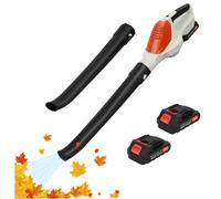 Wilitto Souffleur de feuilles électrique sans fil avec 2 batteries et chargeur, 24 V haute vitesse avec 2 tubes - Souffleur électrique sans fil pour l'entretien de la pelouse, la terrasse, la neige
