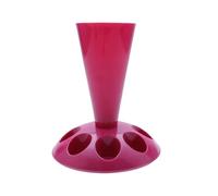 Wilitto Support de Poches à Douille glaçage, Organisateur Pointes Support Poche décoration gâteau avec 8 Fentes, Douilles, Sac pâtisserie en Plastique, pour Outil Rose Rouge