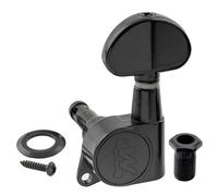 Wilkinson E-Z-LOK 19:1 Ratio Mécanique Guitare Scellée Individuelle Côté Aigus Tuner avec Bouton Demi Lune pour Guitare Acoustique électrique, Noir