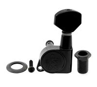 Wilkinson E-Z-LOK 19:1 Ratio Mécanique Guitare Scellée Individuelle Côté Aigus Tuner avec Bouton Hexagonal pour Guitare électrique Strat Tele, Noir