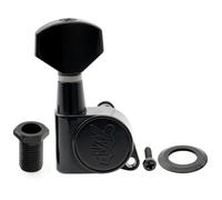 Wilkinson E-Z-LOK 19:1 Ratio Mécanique Guitare Scellée Individuelle Côté Basse Tuner avec Bouton Hexagonal pour Guitare électrique Strat Tele, Noir