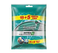 Wilkinson : Extra 2 Pure Sensitive - Rasoirs Jetables Masculins - 20 Rasoirs