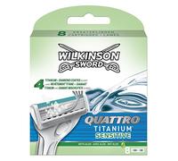Wilkinson Sword - Quattro Titanium Sensitive - Lames de rasoir pour Homme - Pack de 8 lames