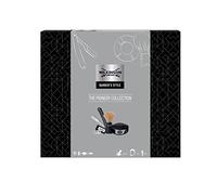 Wilkinson Sword - Coffret Cadeau Pour Hommes The Pioneer Collection - Barber's Style - Shavette - 5 Recharges de Lames à Double Tranchant - Blaireau - Savon à Barbe 125gr