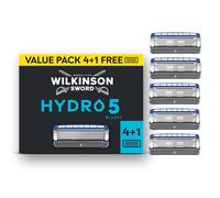 Wilkinson Sword Hydro 5, lames de rasoir pour homme, pack de recharges de lames, hydratation de la peau, revêtues de carbone, 4 recharges plus 1 offerte