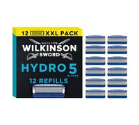 Wilkinson Sword Hydro 5 Lot de recharges de rasoirs pour hommes, idéal pour les trousses de toilette des hommes, parfait pour le rasage quotidien et les vacances, lot de 12 lames de rasoir de rechange