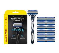 Wilkinson Sword Hydro 5 - Rasoir pour Homme - idéal pour les trousses de toilette des hommes - parfait pour le rasage quotidien - 1 manche de rasoir réutilisable + 13 lames de rasoir de rechange