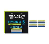 Wilkinson Sword Hydro 5 - Rasoir Sensitive pour Homme - Lames - Aloe Vera pour réduire les irritations - Gel hydratant & lame de précision - Pack de 4 recharges de lames de rasoir