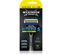 Wilkinson Sword Hydro 5 - Rasoir Sensitive pour Homme - Aloe Vera pour réduire les irritations - Gel hydratant et lame de précision - 1 manche de rasoir + 4 recharges de lames