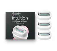 Wilkinson Sword Intuition 2in1 Soap & Shave Nourishing pour femme, savon végan intégré, 3 recharges de lames
