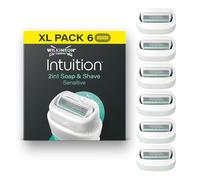 Wilkinson Sword Intuition 2in1 Soap & Shave Sensitive peaux sensibles pour femme, 6 recharges de lames