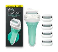 Wilkinson Sword Intuition 2in1 Soap & Shave Sensitive peaux sensibles pour femme, pack XL, manche de rasoir avec 5 recharges de lames