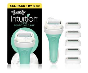 Wilkinson Sword Intuition 2in1 Soap & Shave Sensitive rasoir + têtes de rechange 6 pcs