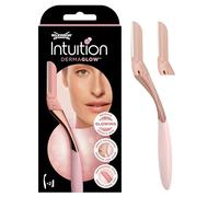 Wilkinson Sword Intuition Dermaglow Rasoir pour dermaplaning, idéal pour exfolier, profiler les sourcils, couper et épiler les poils du visage, couleur rose, 1 manche et 2 recharges