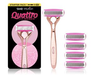 Wilkinson Sword Intuition Quattro for Women rasoir + têtes de rechange 5 pcs
