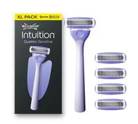 Wilkinson Sword Intuition Quattro peaux sensibles pour femme, 5 recharges
