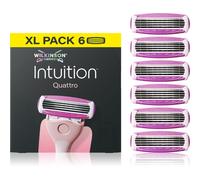 Wilkinson Sword Intuition Quattro, lames de rasoir pour femme, pack XL, 6 recharges de lames