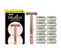Wilkinson Sword Intuition Rose Gold rasoir pour femmes, pour la routine de soin, pack contenant 1 manche de rasoir réutilisable et 10 lames de rechange