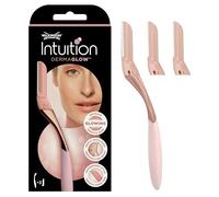 Wilkinson Sword Intuition Dermaglow Rasoir pour dermaplaning, idéal pour exfolier, profiler les sourcils, couper et épiler les poils du visage, couleur rose, 1 manche et 2 recharges
