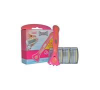 Wilkinson Sword Quattro For Women Razor With 3 Blades Papaya And Pearl Complex Moist Bar