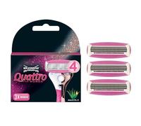WILKINSON SWORD - Pack de Recharge Lames de Rasoir Quattro pour Femme 4 Lames - Lot de 3 Recharges
