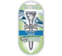 Wilkinson Sword Quattro Titanium Sensitive Rasoir Femme avec 1 lame de rechange