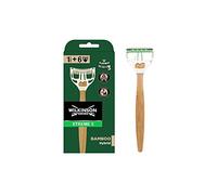 Wilkinson Sword Xtreme 3 Bamboo Hybrid Rasoir en bambou renouvelable + 6 recharges avec 3 lames flexibles pour un rasage confortable et précis