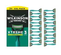 Wilkinson Sword Xtreme 3 Sensitive rasoir jetable pour hommes, idéal pour les trousses de toilette des hommes, parfait pour le rasage quotidien, lot de 24