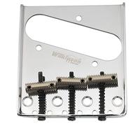 Wilkinson WOT01T 54mm Chevalet Telecaster Bridge 3 Pontets Filetage pour Guitare électrique Tele TL Style, Chrome