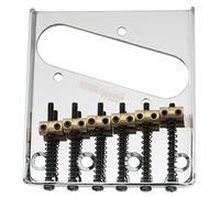 Wilkinson WOT02 54mm Vintage Chevalet Telecaster Bridge 6 Pontets Laiton pour Guitare électrique Tele TL Style, Chrome