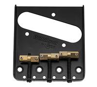 Wilkinson WTB Vintage Chevalet Telecaster 3 Pontets Laiton Compensés pour Guitare électrique Style Tele, Noir