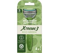 Wilkinson Xtreme3 Eco Green Shavers - Qualité professionnelle 4 pièces avec manche vert