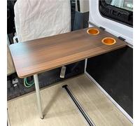 WilkSxyc Table Camping Car Pliable pour Camping-Car, Poste de Travail Informatique, Table Murale avec Pied Rabattable, Charge Maximale de 25 Kg, pour Caravanes(Brown)