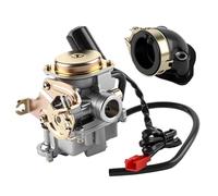 Wilktop Carburetor, Carburateur 50cc Carburateur de Remplacement de 18mm Avec Tubulure D'admission Convient pour Rex RS 400 / RS 450 / RS 460 / GY6 50cc