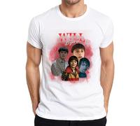 Will Byers Stranger Fan Cadeau Rétro Vintage Série 90s Bootleg T-shirt pour homme, Blanc., M