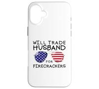 Will échangera son mari contre des feux d'artifice amusants pour femmes le 4 juillet Coque pour iPhone 16 Plus